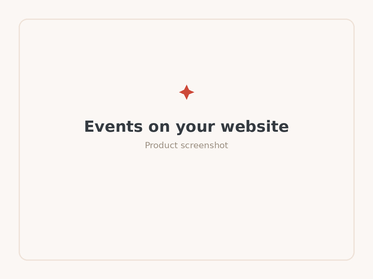 Events on your website, pulled straight from your map.