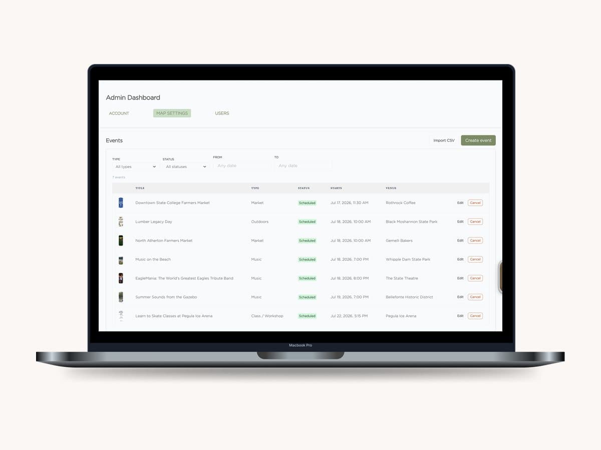 Manage your whole calendar from one dashboard.