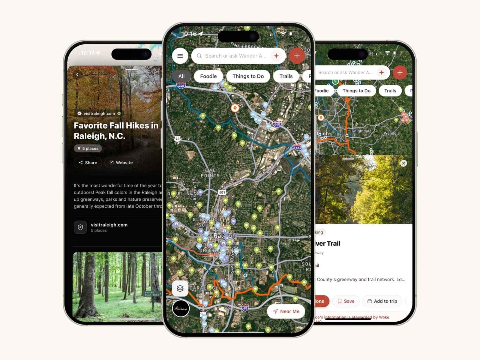 Visit Raleigh's official map, live in the Wander app.