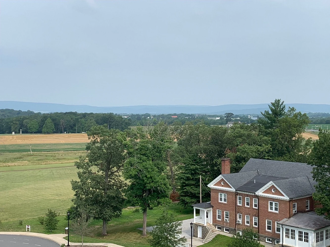 The landscape around Seminary Ridge, seen from the museum