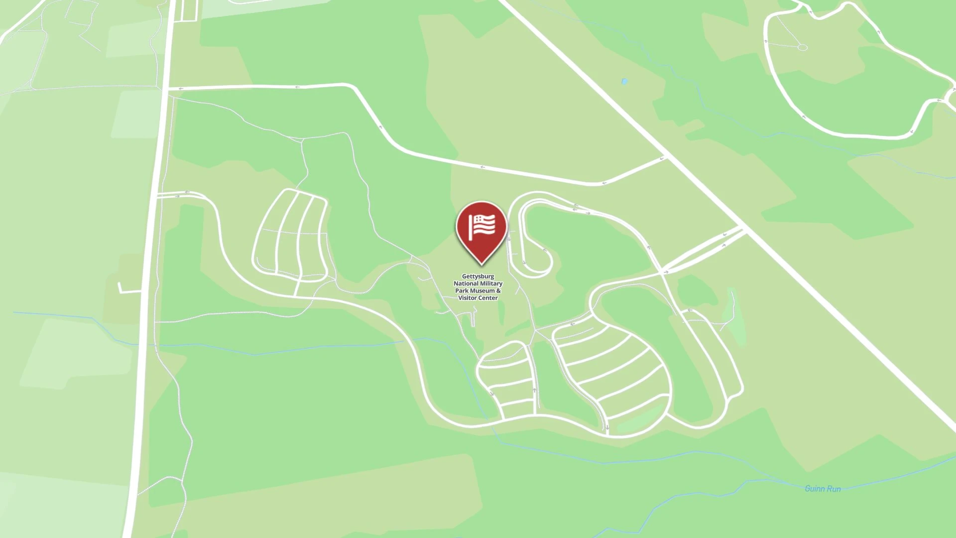 A Wander map centered on Gettysburg National Military Park Museum & Visitor Center