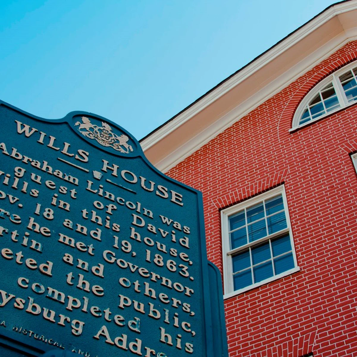 The brick David Wills House on Gettysburg’s Lincoln Square